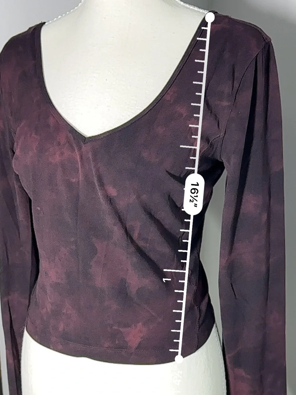 Lululemon Align Diamond Dye Long-Sleeve Shirt Burgundy & Black Size 8